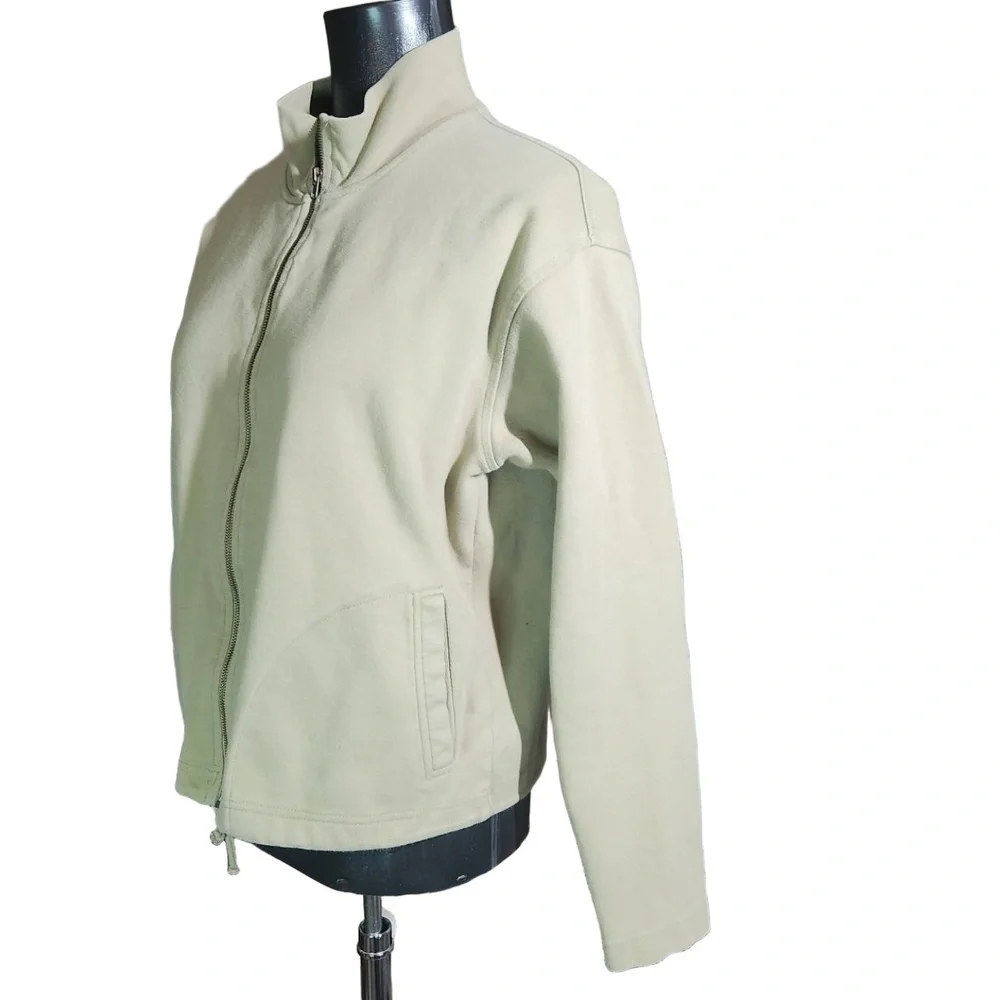 Newton Trading Co Mens Beige Full Zip Stand Collar Jacket Medium
